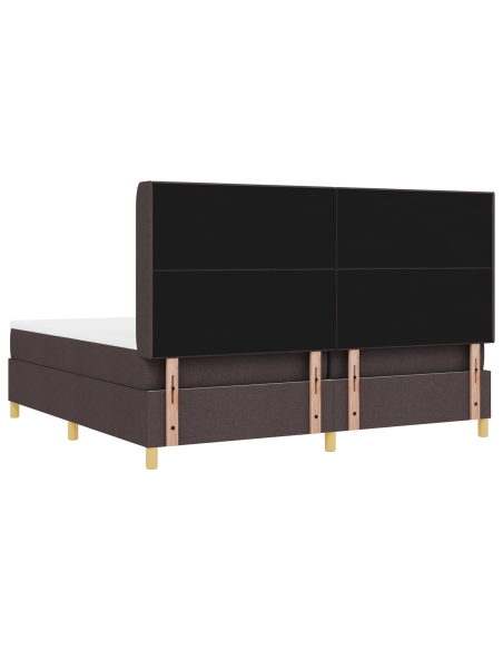 Letto a Box Spring con Materasso e LED Marrone Scuro 200x200 cm in Tessuto