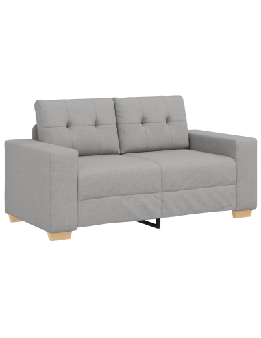 Set di Divani a 2 Pezzi con Cuscini Grigio Chiaro in Tessuto