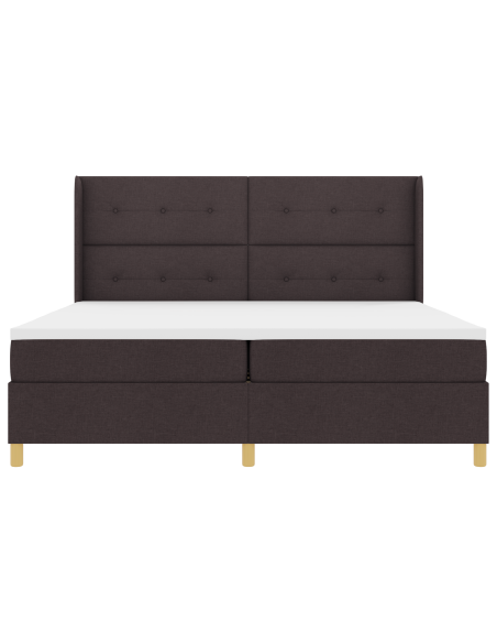 Letto a Box Spring con Materasso e LED Marrone Scuro 200x200 cm in Tessuto