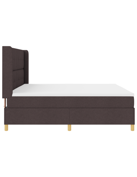 Letto a Box Spring con Materasso e LED Marrone Scuro 200x200 cm in Tessuto