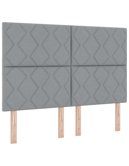 Testata LED  Design a Blocchi di Diamante Grigio Chiaro 144 cm Tessuto