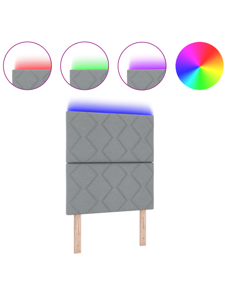 Testata LED  Design a Blocchi di Diamante Grigio Chiaro 80 cm Tessuto
