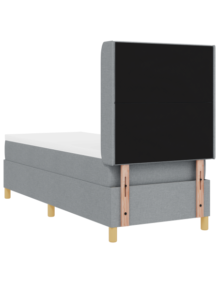 Letto con Rete A Molla e Materasso & Luce LED Grigio Chiaro 80x200 cm Tessuto
