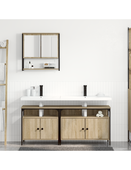 Mobiletto da Bagno Sonoma Oak 80x30x60 cm Legno ingegnerizzato