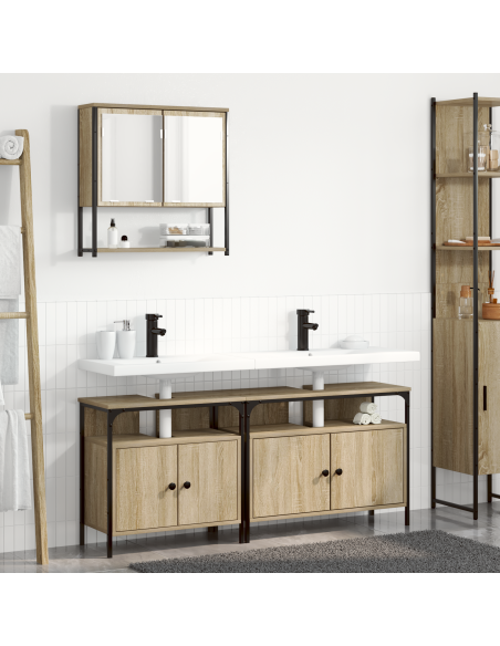 Mobiletto da Bagno Sonoma Oak 80x30x60 cm Legno ingegnerizzato