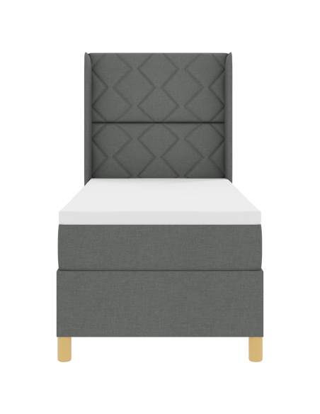 Letto a Box con Materasso e LED Grigio Scuro 80x200 cm Tessuto