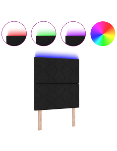 Testiera con testiera Nero 80 cm Tessuto 2