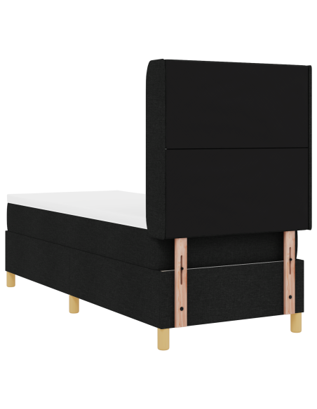 Letto a Molla con Materasso e LED Nero 80x200 cm in Tessuto