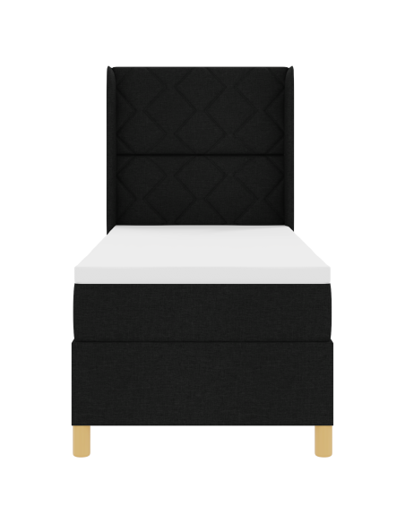 Letto a Molla con Materasso e LED Nero 80x200 cm in Tessuto