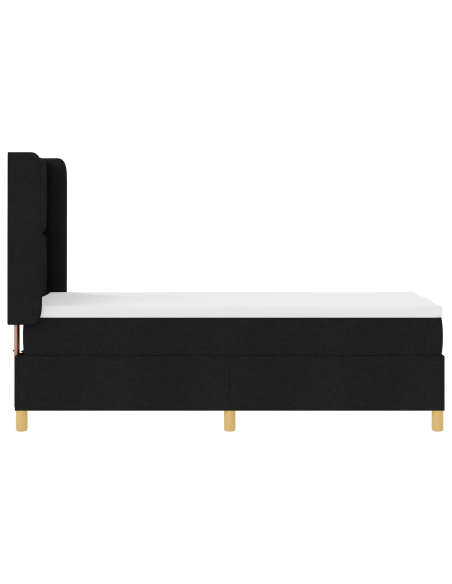 Letto a Molla con Materasso e LED Nero 80x200 cm in Tessuto