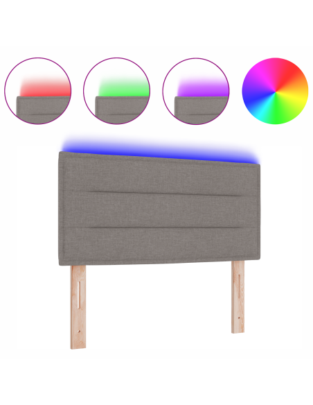 Testiera LED Design Linee Tortora 80 cm Tessuto