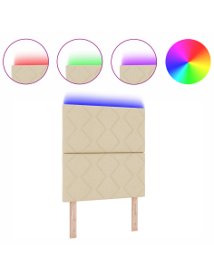 Testiera con testiera Crema 80 cm Tessuto 2