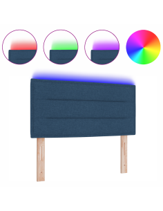 Testiera LED con luci a strisce a LED Blu 80 cm Poliestere 2