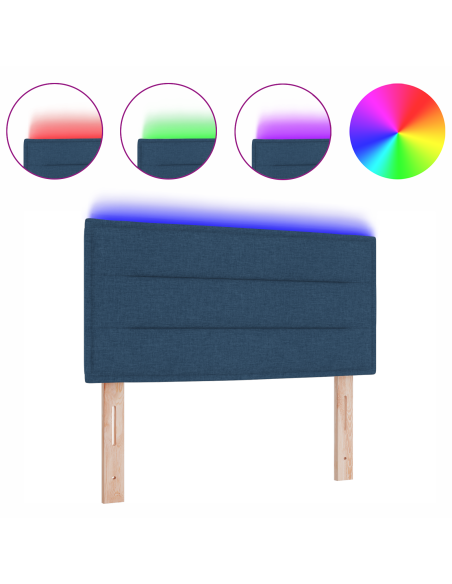 Testiera LED con luci a strisce a LED Blu 80 cm Poliestere