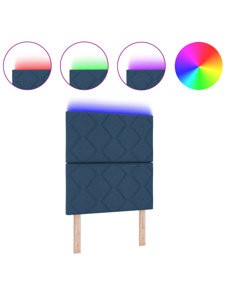 Testata LED  Design a Blocchi di Diamante Blu 80 cm Tessuto