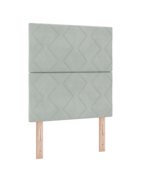 Testiera a Zigzag Design Grigio Chiaro 80 cm Velluto