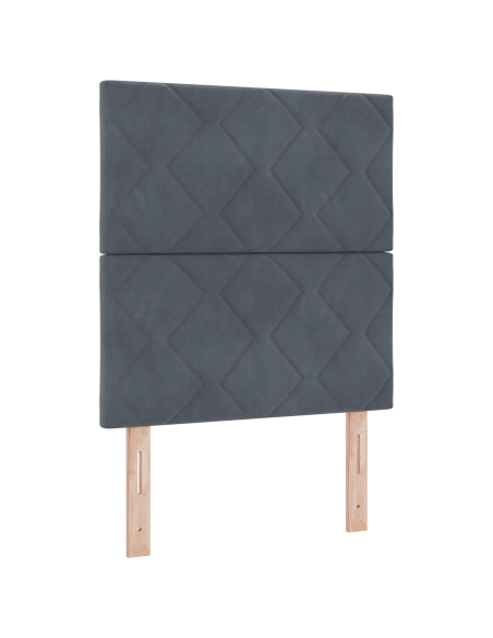 Testata Letto Design a Blocchi di Diamante Grigio Scuro 80 cm Velluto
