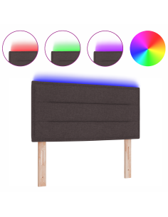 Testiera LED con testiera Marrone Scuro 90 cm Poliestere 2