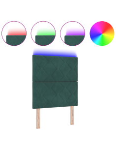 Testiera LED con testiera Verde Scuro 80 cm Pelle Sintetica 2