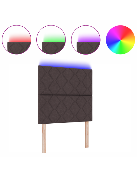 Testata LED  Design a Rombi Marrone Scuro 90 cm Tessuto
