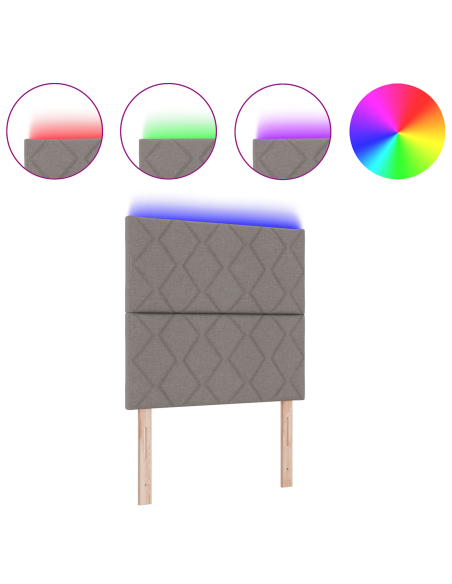 Testata LED  Design a Blocchi di Diamante Tortora 90 cm Tessuto