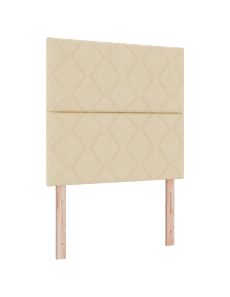 Testiera LED  Design Blocchi Diamante Panna 90 cm Tessuto