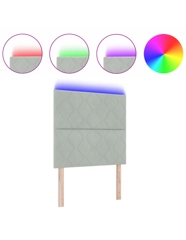 Testiera LED Grigio chiaro 90 cm Pelle Sintetica