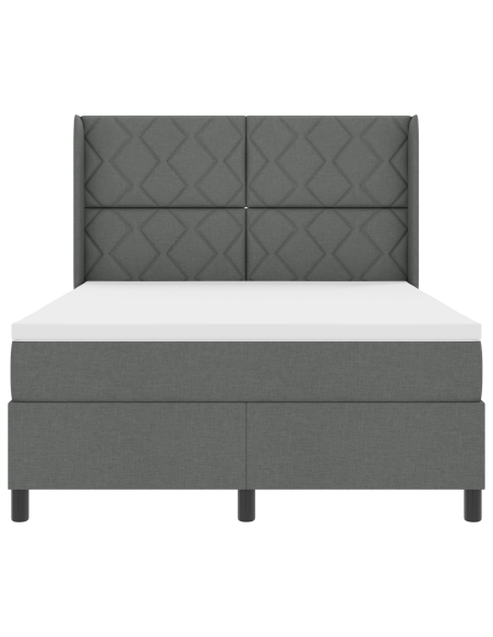 Letto a Rete con Materasso e LED Grigio Scuro 160x200 cm in Tessuto
