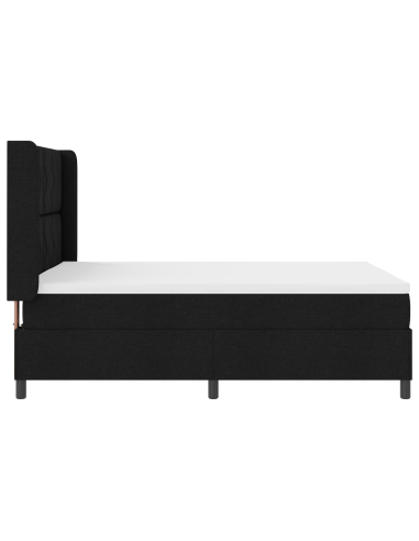 Letto a Sorgente LED con materasso Nero 160 x 200 cm Tessuto