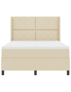 Letto a Sorgente LED con materasso Crema 160 x 200 cm Tessuto 2