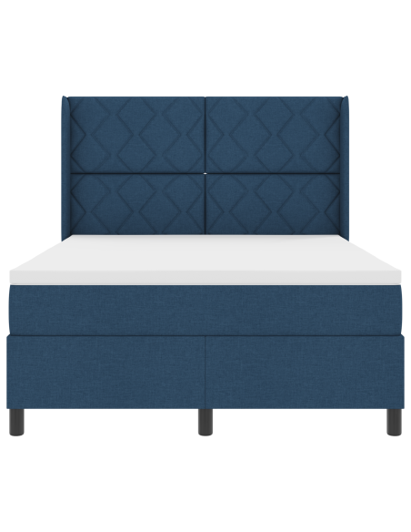 Letto a Box con Materasso e LED Blu 160x200 cm in Tessuto