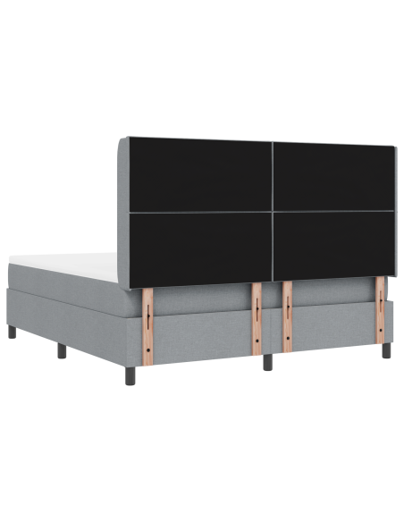 Letto a Molle con Materasso e Luce LED Grigio Chiaro 180x200 cm Tessuto