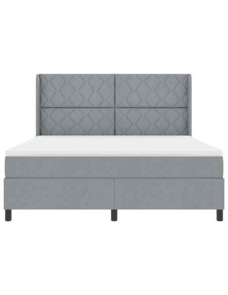 Letto a Molle con Materasso e Luce LED Grigio Chiaro 180x200 cm Tessuto