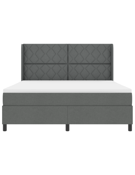 letto a molle vitaXL con materasso e LED grigio scuro 180x200 cm tessuto