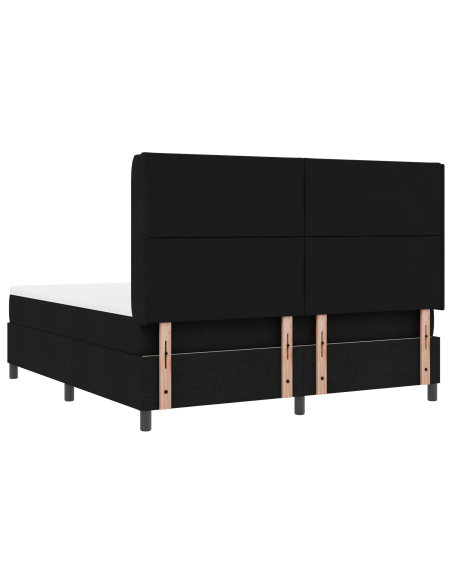 Letto con Rete a Molle e Materasso & LED Nero 180x200 cm Tessuto