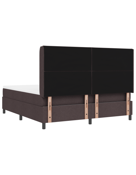 Letto a Molle con Materasso e LED Marrone Scuro 180x200 cm in Tessuto