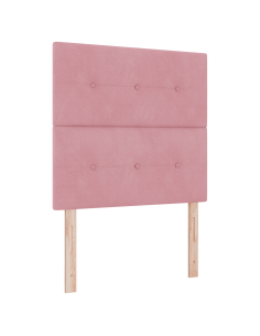 Letto a molle con materasso Rosa 90 x 190 cm Velluto