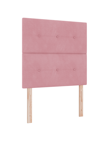 Letto a molle con materasso Rosa 90 x 200 cm Velluto