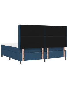 Letto a Sorgente LED con materasso Blu 200 x 200 cm Tessuto 2