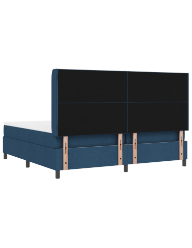 Letto a Sorgente LED con materasso Blu 200 x 200 cm Tessuto