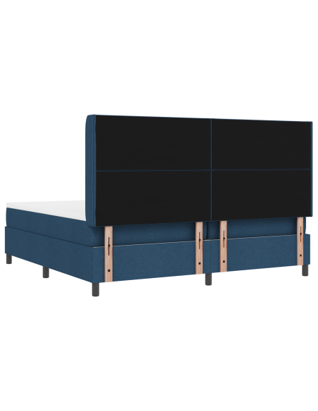 Letto a Sorgente LED con materasso Blu 200 x 200 cm Tessuto
