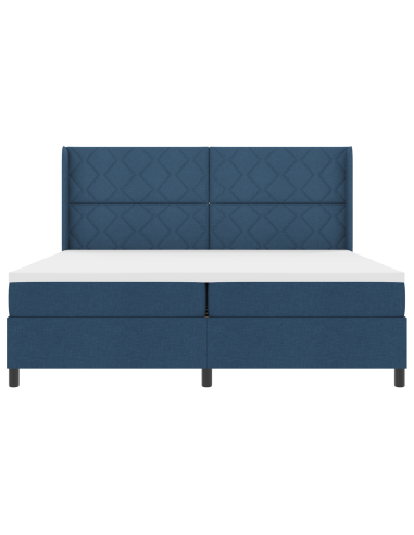 Letto a Sorgente LED con materasso Blu 200 x 200 cm Tessuto