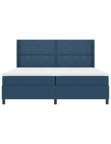 Letto a Sorgente LED con materasso Blu 200 x 200 cm Tessuto