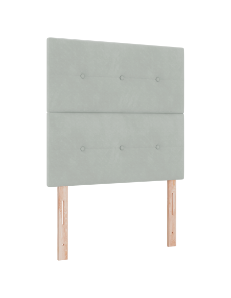 Letto a molle con materasso Grigio chiaro 100 x 200 cm Velluto