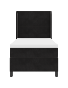 Letto a molle con materasso Nero 100 x 200 cm Velluto 2
