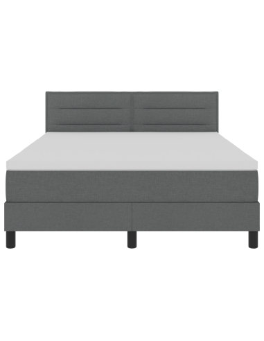 Letto a molle con materasso Grigio scuro 140 x 200 cm Tessuto