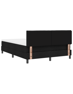 Letto a molle con materasso con led Nero 140 x 200 cm Tessuto 2