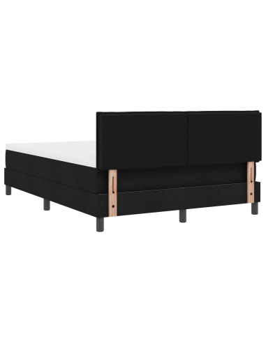 Letto a molle con materasso con led Nero 140 x 200 cm Tessuto