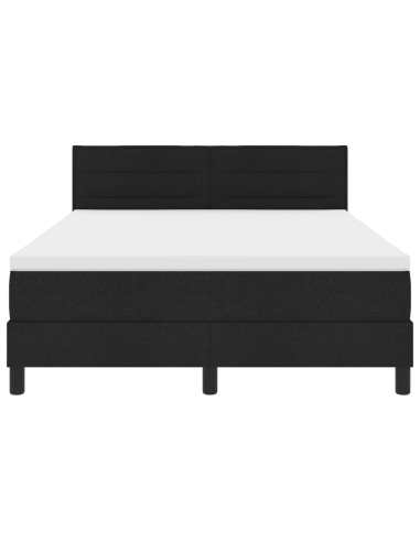 Letto a molle con materasso con led Nero 140 x 200 cm Tessuto