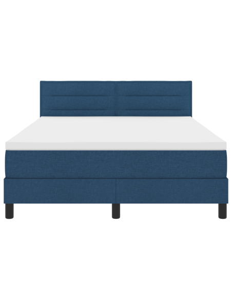Letto Box Spring con Materasso e LED Blu 140x200 cm Tessuto